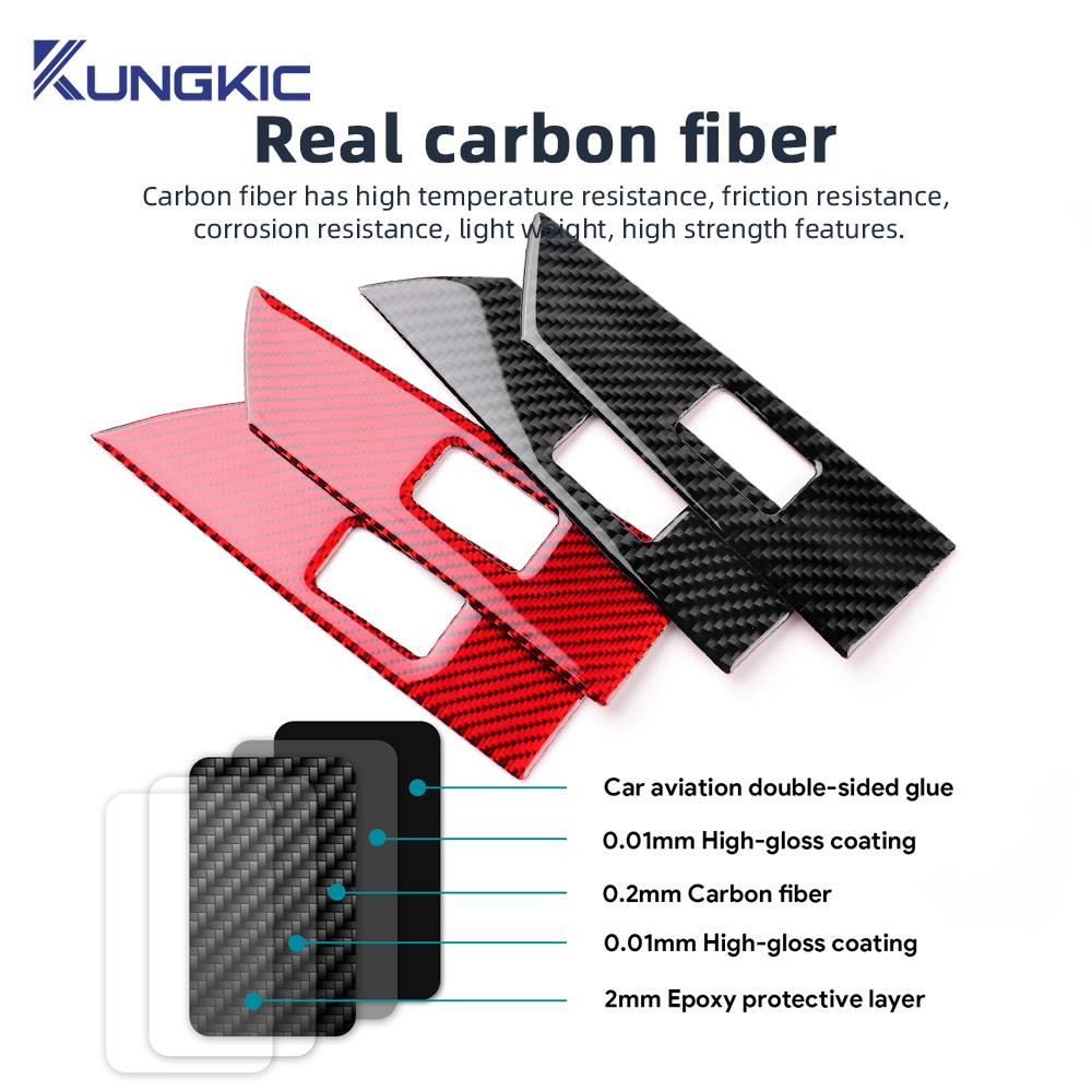 Real Soft Carbon Fiber Sticker For Acura TLX 2015 2016 2017 2018 2019 2020 LHD Car Window Lift Button Panel Interior Accessories