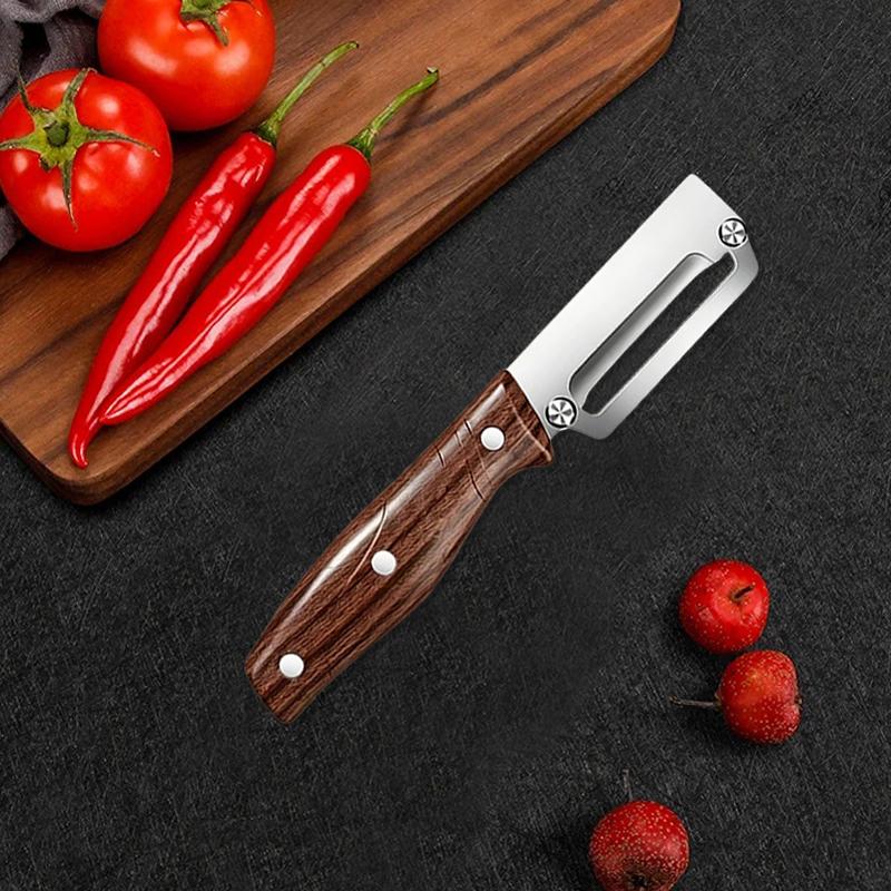 WXCOO Stainless Steel Kitchen Fruit Knife Vegetable Peeler 2-in-1 Bottle Opener Fruit Peeler for Peeling Potato Pumpkins Peeler