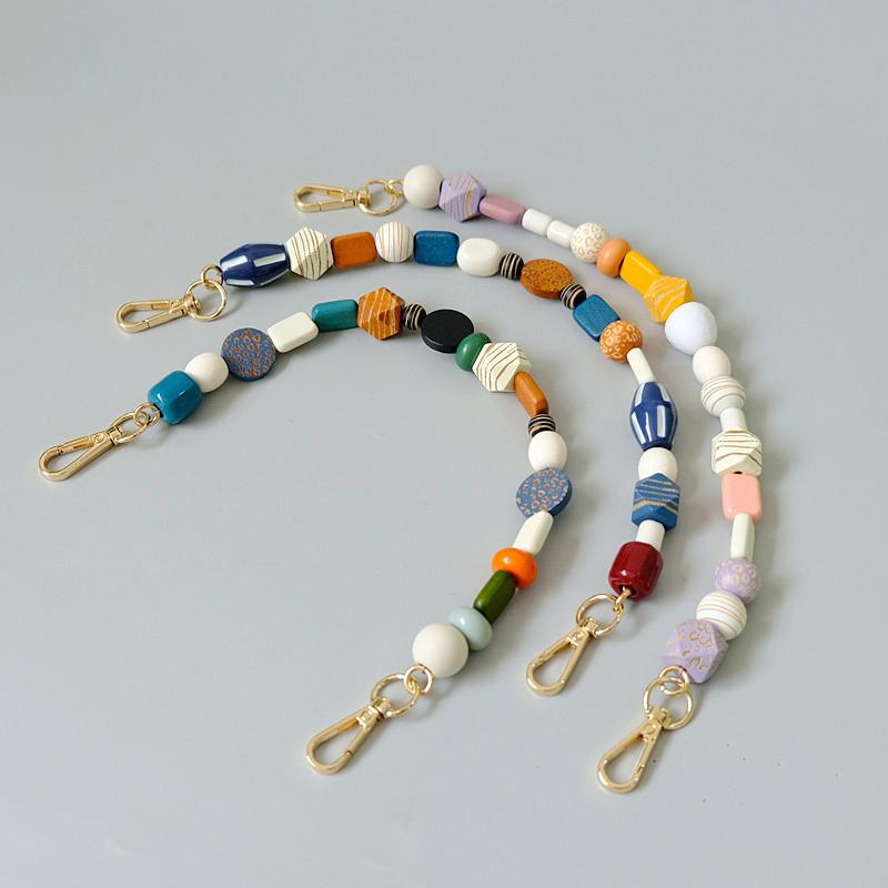 Новая женская сумка, аксессуар, красочные деревянные смоляные бусины, браслет ручной работы, чехол для телефона, ремешок, женская сменная сумка, ручка-цепочка