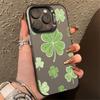 Декоративный чехол для телефона с узором из зеленого клевера для iPhone 16 15 14 13 12 11 Pro Max/Mini, противоударный, устойчивый к царапинам, премиальная жесткая крышка