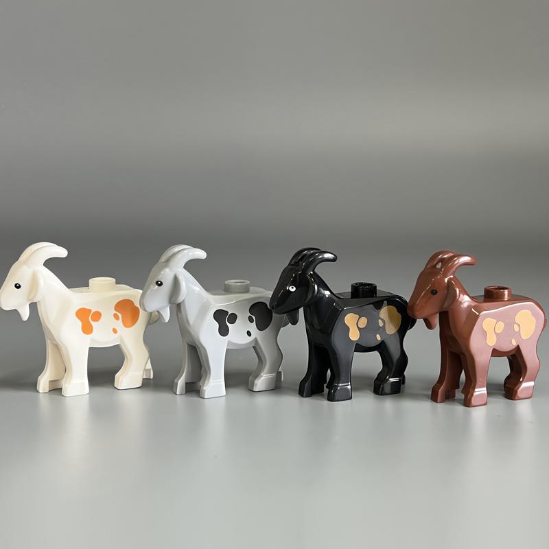 Конструктор MOC Животная Сцена Зоопарк Слоны Жирафы Шимпанзе Верблюды Козы Верблюд Попугаи Голубь Аксессуары Кубики Игрушки N09