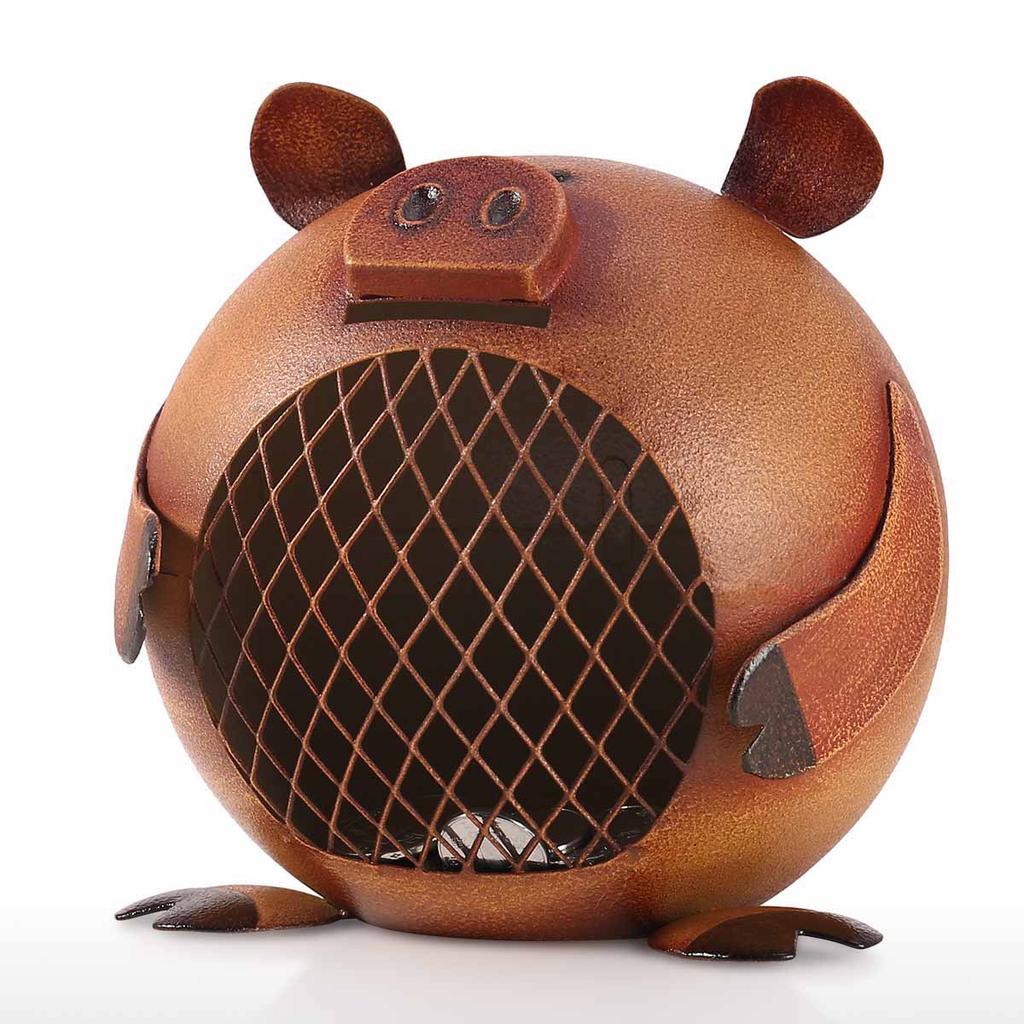 Lovely Piggy Bank Money Saving Bank for Kids Iron Coin Bank Nursery Gift Decor Decorative Ornament