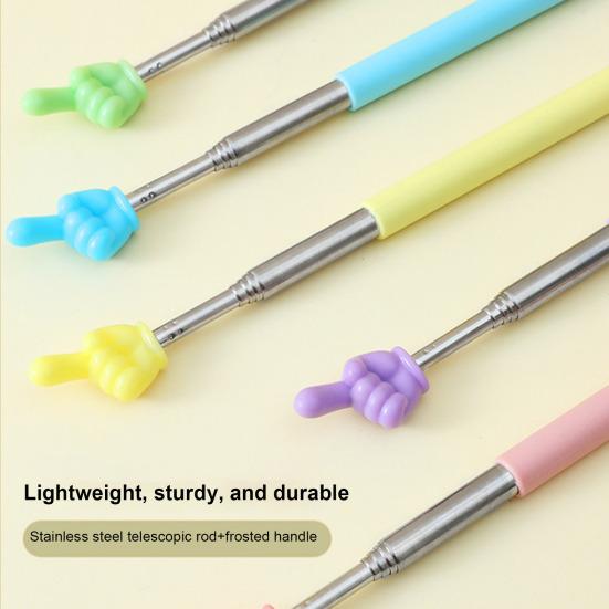 2/5Pcs Telescopic Finger Reading Stick Retractable Whiteboard Pointer with Finger Design Teaching Accessory
