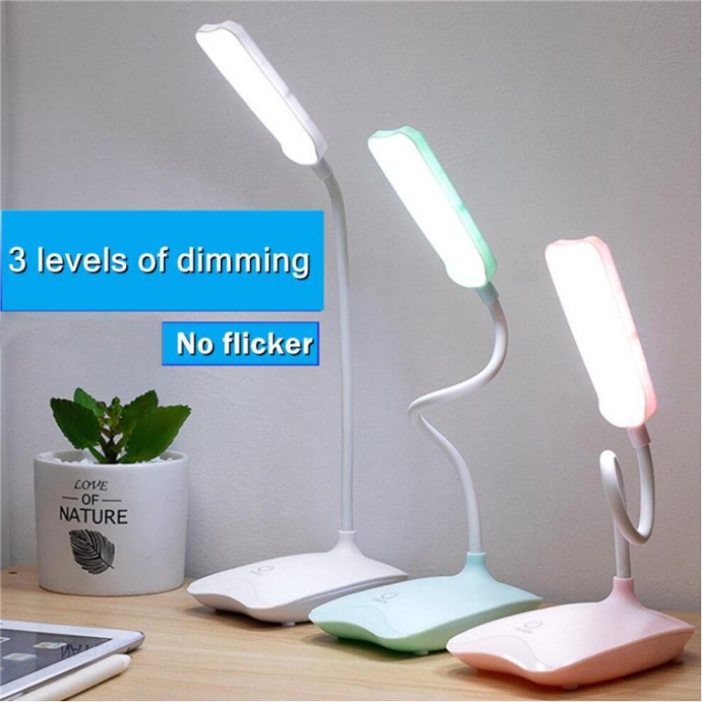 Светодиодная настольная лампа с регулируемой яркостью, сенсорная складная настольная лампа, прикроватная лампа для чтения, защита глаз, ночник, 5 В, с зарядкой через USB