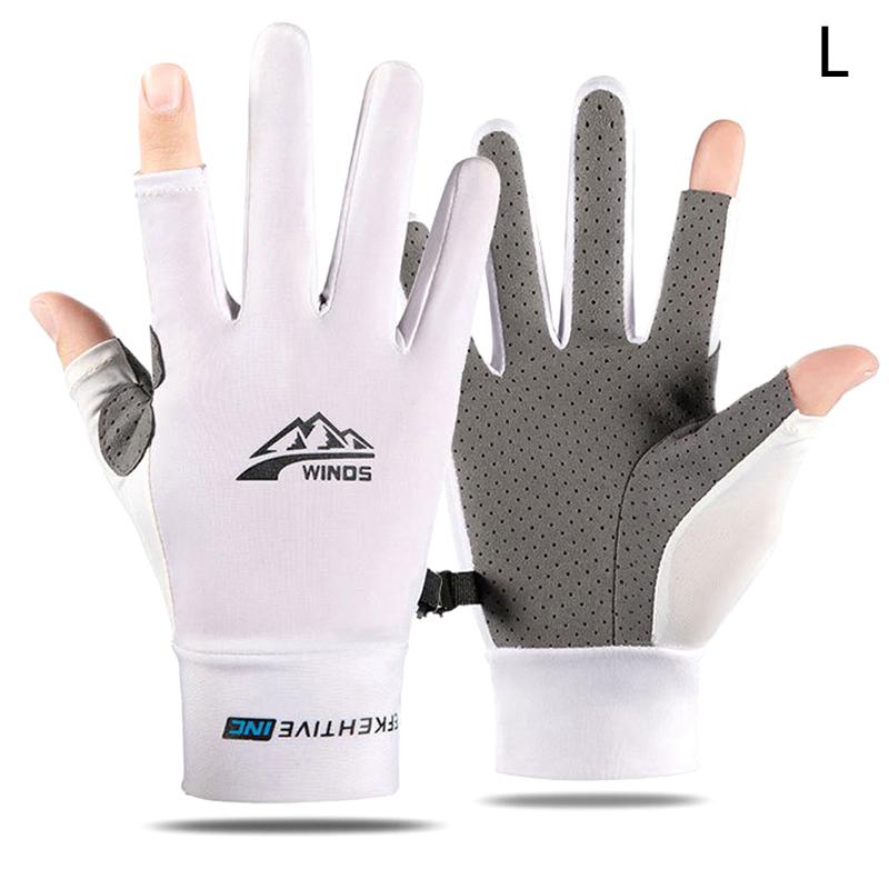 Летние солнцезащитные перчатки женские тонкие ледяные шелковые анти-ультрафиолетовые росы пальцы сенсорный экран вождение езда нескользящие дышащие перчатки