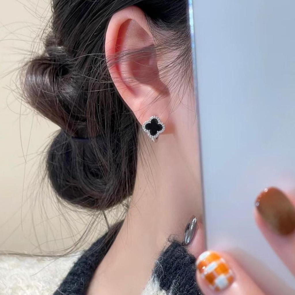 2024 Four-Leaf Clover Silver Earrings: Simple, Elegant, High-End Design for Women