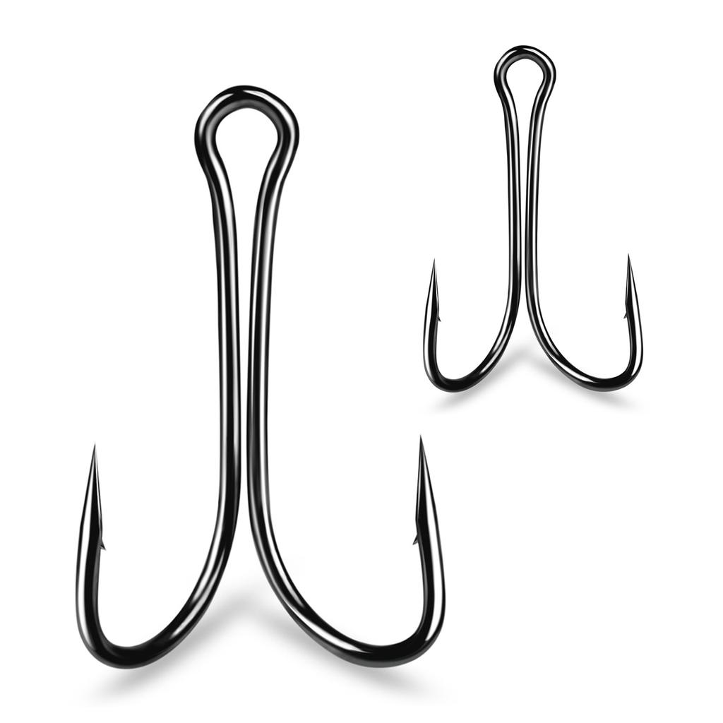 50 шт. рыболовный крючок с длинным хвостовиком, двойной крючок, комплект рыболовных двойных крючков, рыболовный крючок для лягушки, двойной крючок