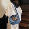 Джинсовая сумка женская новая популярная студенческая сумка для учебы, сумка для поездок на работу, сумка через плечо, большая вместительная сумка-мессенджер