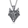 New Titanium Steel Wolf Head Accessory Nordic Viking Titanium Steel Hip Hop Necklace for Men