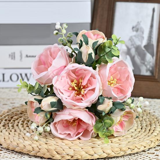 Свадебный Букет Реалистичный Романтичный Эстетичный Декоративный Искусственный Шелковый Цветок 10-головый Симуляция Гибискуса