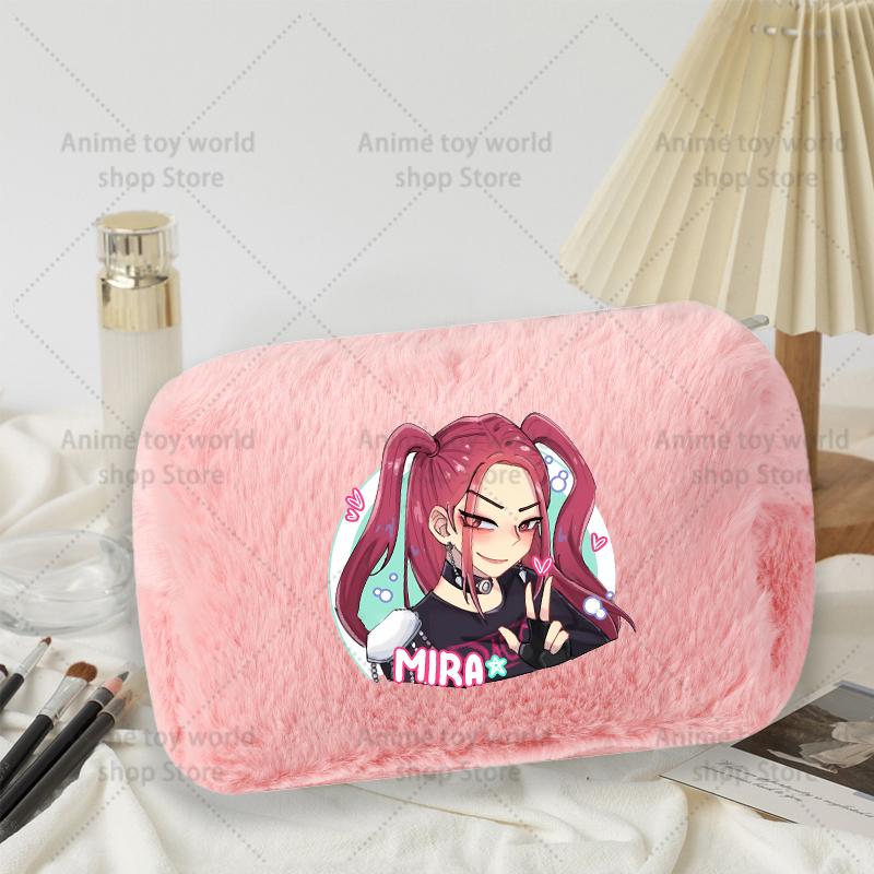 Kpop Demon Hunter Girls Women Plushes Cosmetic Bag New Makeup Bags Ladies Travel Organization Pouch Pink Pencil Case Gift