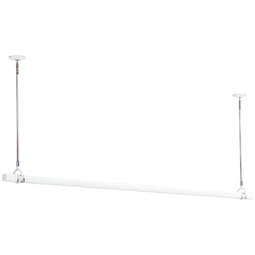 Kawaguchigiken Indoor Clothes Drying Pole Set (Includes Clothes Drying Hardware and Pole Holder), Hoscreen, White, 145cm-234cm, QSC-23-W