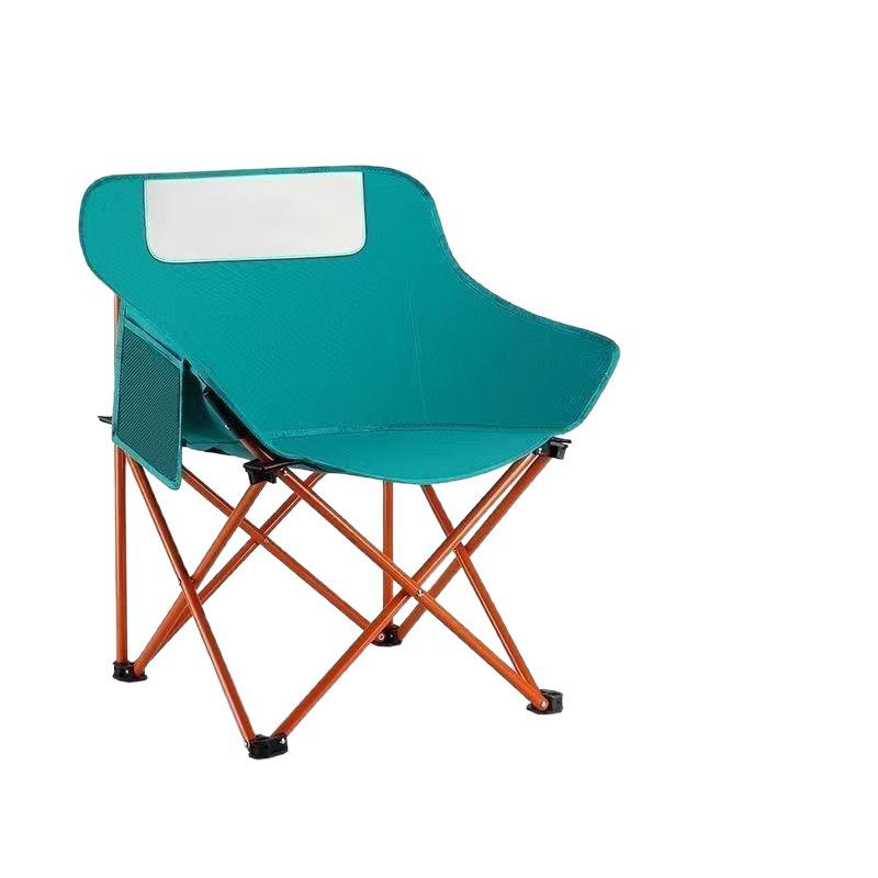 Portable Outdoor Metal Folding Moon Chair - Low Back Design for Camping and Picnics