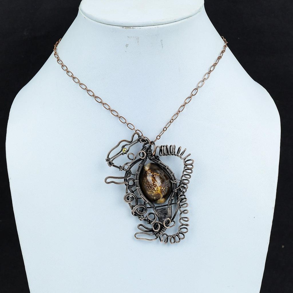 Подвеска из ракушки каури, медная проволочная обертка, подвеска с драгоценными камнями, подвеска в виде кролика, медная бижутерия ручной работы, совершенно новая подвеска, подарки для матери