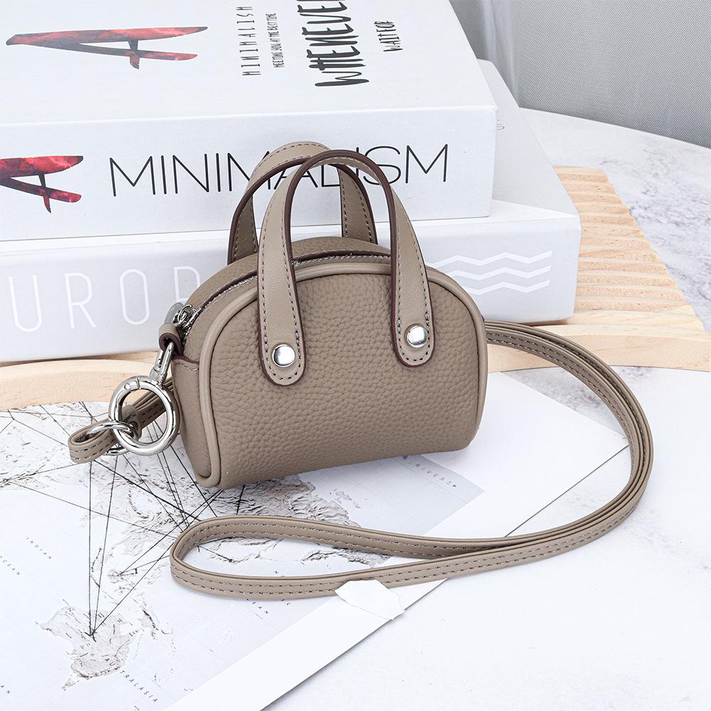 Мини-кошелек из натуральной кожи на шнурке - Женская сумочка для хранения помады в стиле боулинг