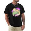 Leopard Gecko With Orchids T-Shirt Vintage Customs Design Your Own Blacks Blue Archive Black T Shirts For Men