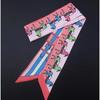 New Fashion Brand Horse Carriage Print Silk Small Ribbon Women Silk Scarf Handbag Ribbons Female Head Scarf Long Scarves