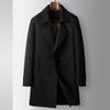 Wool Men's Woolen Coat Autumn and Winter Double-breasted Youth Business Take-off Goose Down Liner Trench Coat Tide
