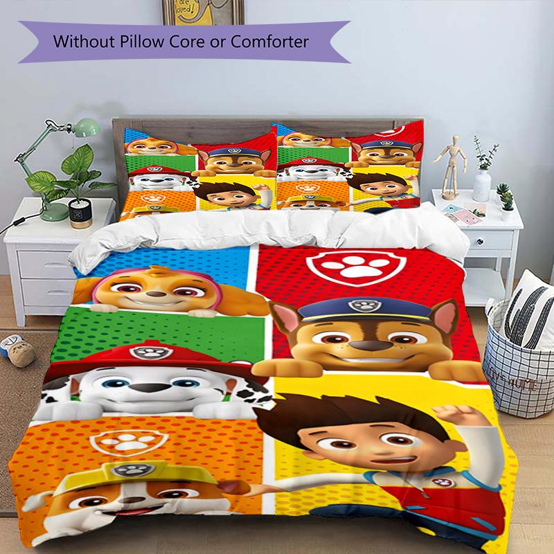 3pcs Paw Paw7 Design Cover Set - HD Printed Bedding with 1 Cover and 2 Pillowcases - Perfect for Home and Dorm Decor