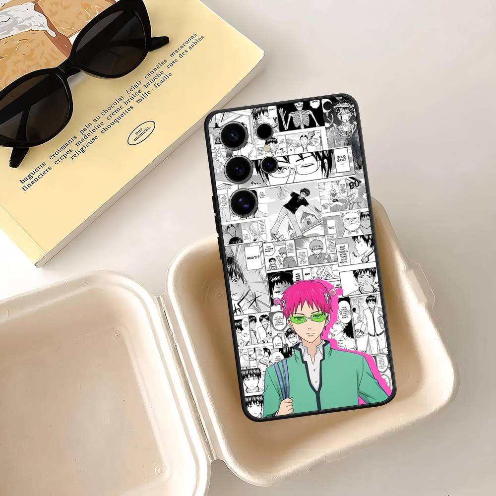 Чехол-книга «Катастрофическая жизнь Сайки К» для Samsung Galaxy Case S25 S23 S22 S21 S30 S20 S10 Ultra Plus FE Мягкий чехол из ТПУ