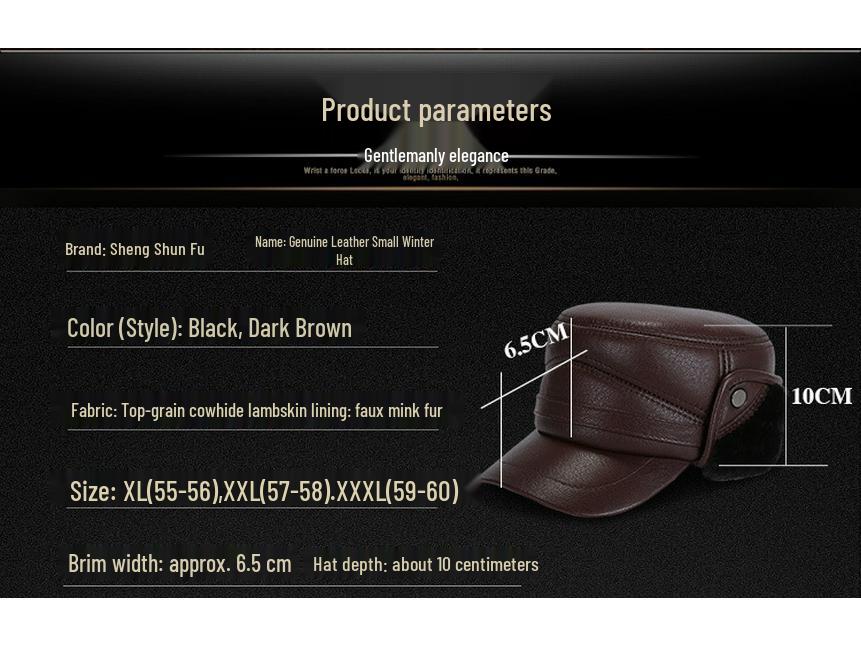 Мужская зимняя шапка из коровьей и овечьей кожи - Толстая, теплая, в стиле Лэй Фэн, для среднего и пожилого возраста