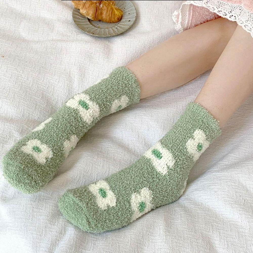 Coral Fleece Coral Velvet Socks Soft Plush Women Socks Warm Mid-tube Socks Winter