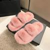 Модные пушистые тапочки женские осенне-зимние новые теплые уличные тапочки модные повседневные плоские тапочки большого размера хлопковые женские тапочки Zapatos Mujer