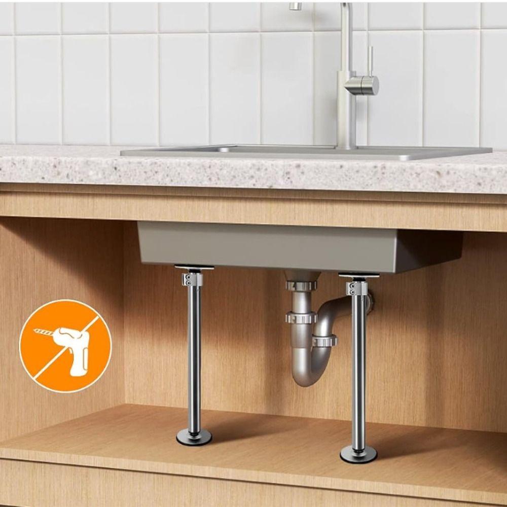 Telescopic Undermount Sink Support Adjustable Kitchen Sink Bracket Bottom Installation