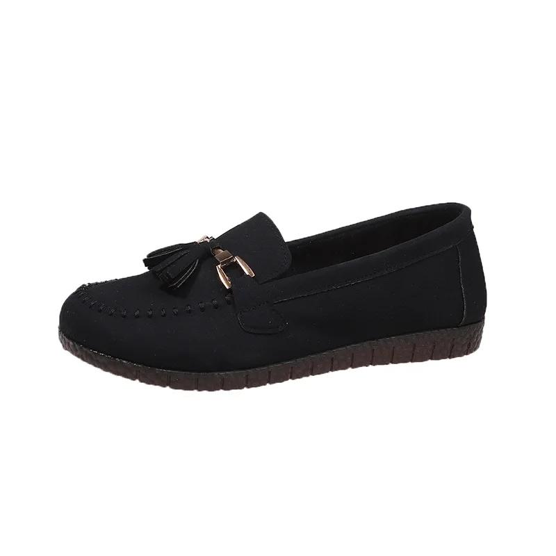 Fashion 2025 Flat Single Shoes New Women All Match Middle-aged Mother Non-slip Slip-on Casual Women's Shoes
