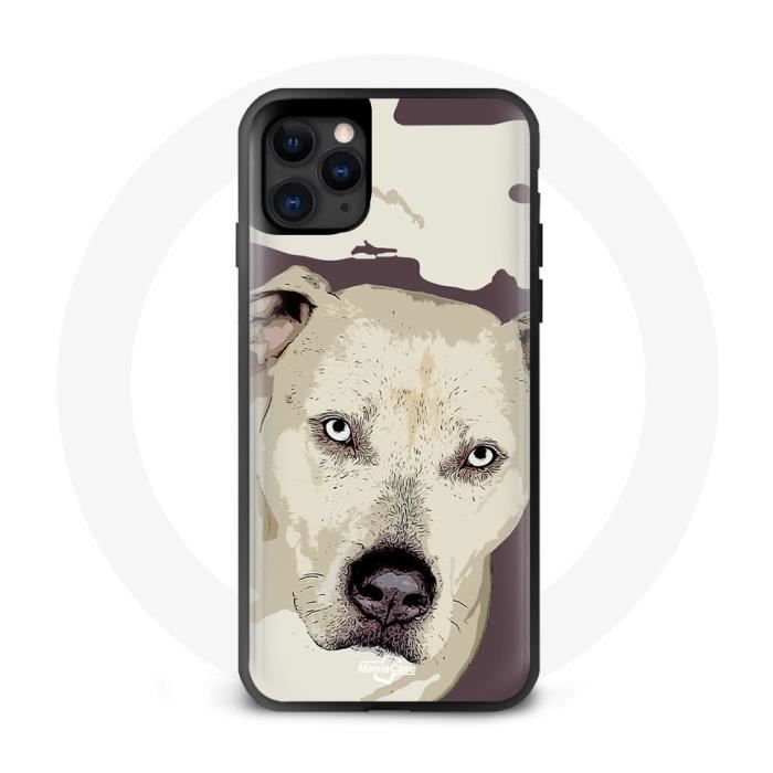 Coque - Pitbull - Iphone 11 Pro - Souple - Protection contre les chocs - Blanc