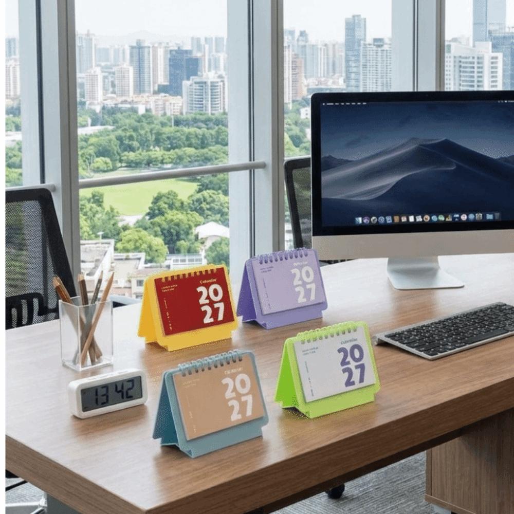 Portable Pocket Calendar Spiral Binding Desktop Calendar Daily Planning Calendar  Planner