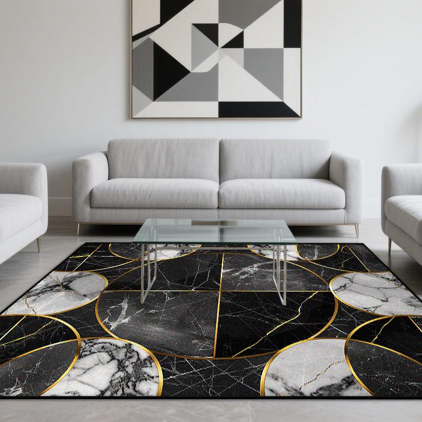 Современный Стиль Роскошный Ковер Гостиная Мраморная Отделка Ковры для Зоны Дивана Нескользящий Коврик для Пола Спальни Гостиной Моющийся Придверный Коврик