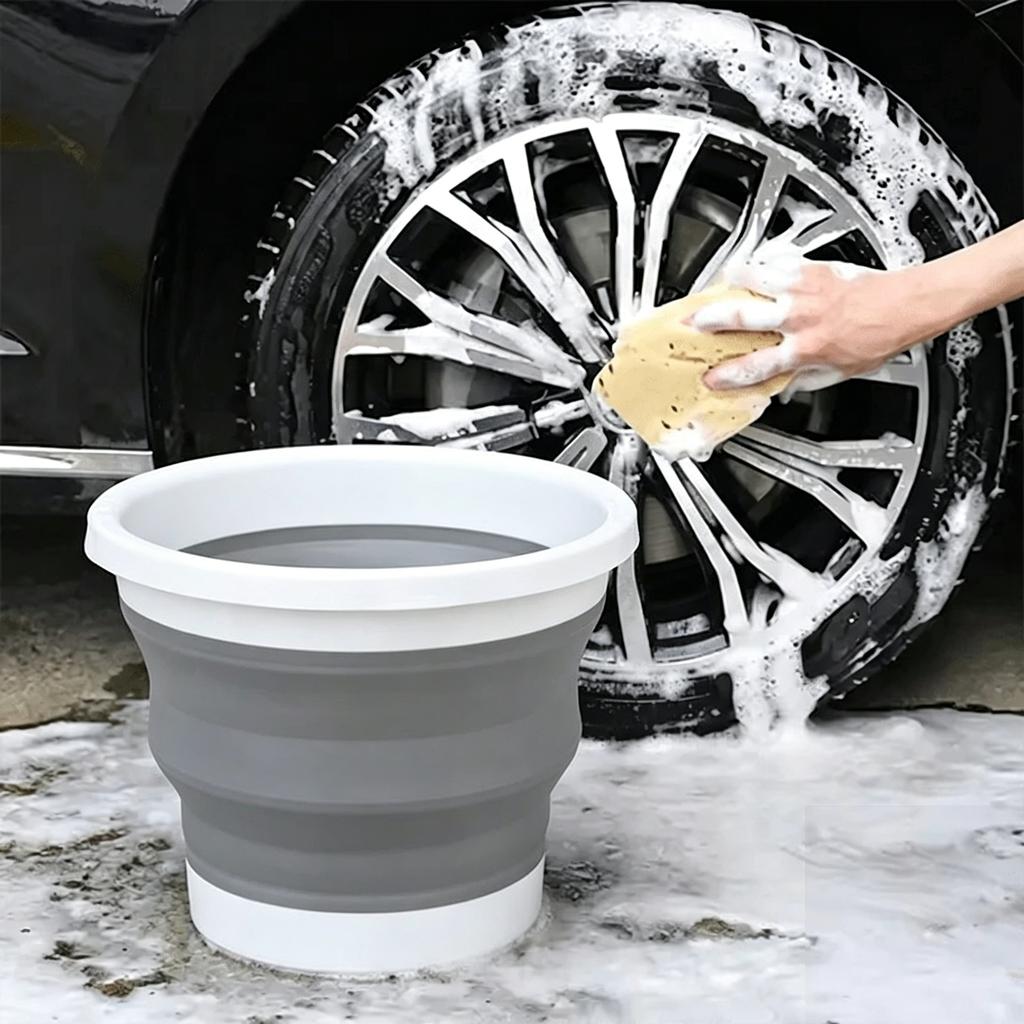 3-Liter Foldable Bucket, Portable Folding Bucket, Car Wash and Fishing Bucket, Household Plastic Travel Outdoor Camping Bucket