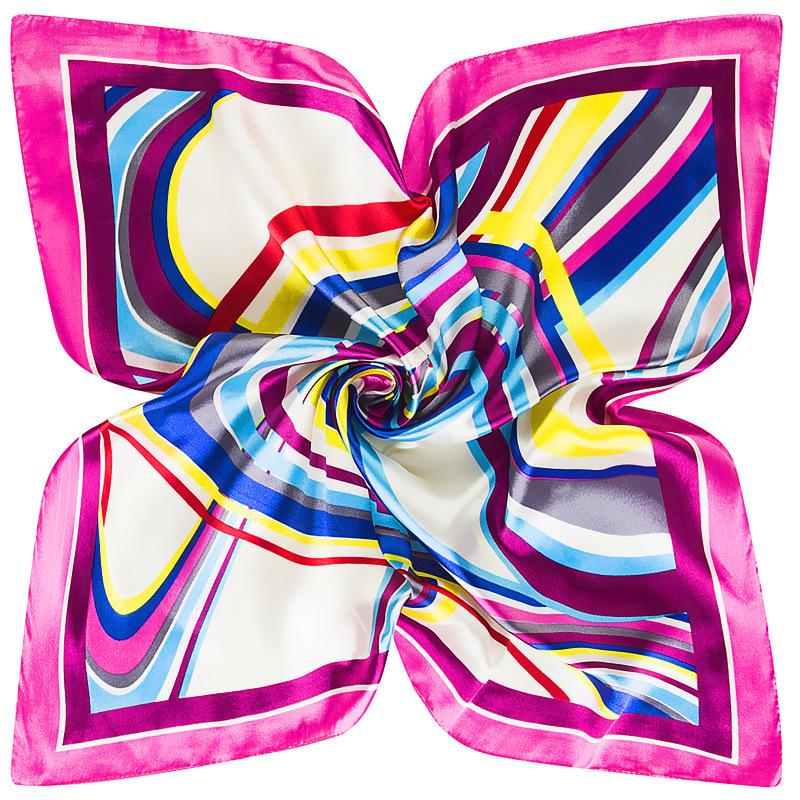 Mai Tong 60cm Silk Scarf, New Spring Stripes, Professional Square Scarf