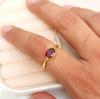 Минималистичное кольцо из натурального граната из стерлингового серебра 925 пробы, ювелирное изделие, кольцо ручной работы в подарок