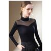 Women's Autumn and Winter Collar Mesh Bottoming Ruffle Collar Splicing Long-sleeved Blouse