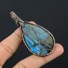 Labradorite Pendant, Handmade Gemstone 999 Copper Wire Wrapped Evil Eye Pendant Antique Jewelry, For Gift Silver Jewelry