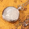 Retro Fashion Men's Silvery Pocket Watch,vintage Carved Design Necklace Pendant Quartz Pocket Watches,gifts for Men & Womenm