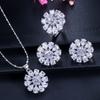Ki0018 Jewelry Bridal Jewelry Set Zircon Necklace Earrings Ring Set