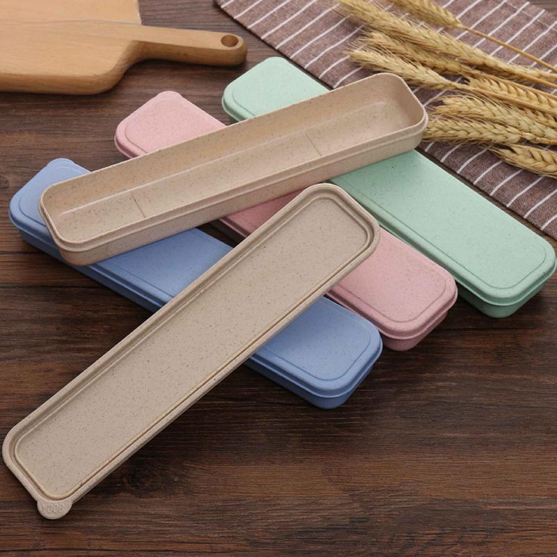 21/24cm PP Portable Travel Tableware Storage Box Case Food Grade Dinnerware Kitchen Fork Spoon Box For Kid School Cutlery