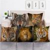 Feline Animals: Tigers, Wolves Digital Printing Short Plush Pillow Covers For Car Sofa Office Cushion Cover Home Goods