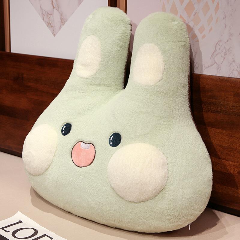 Furry Plush Rabbit Pillow Cute Simulation Bunny Soft Doll Warm Pillow Back Cushion Home Decoration Kids Toys Birthday Gift