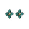 New In Enamel Flower Stud Earrings for Women Irregular Glaze Korean Fashion Floral Small Earrings Trendy New Jewelry