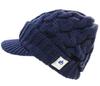 Шапка вязаная с косами однотонная темно-синяя с козырьком, цвет, вязка,