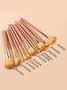 11pcs Makeup Brush Set High Quality Synthetic Bristle Foundation Brush Eyeshadow Brush Loose Powder Brush Contouring Brush