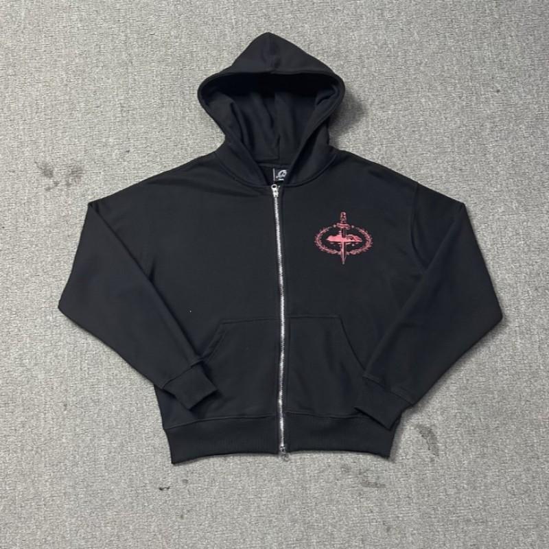 Corteiz Classic Ship Print Fleece Hoodie Sweatshirt Men Women Streetwear Loose Fit Casual Wear