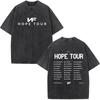 Футболка Rapper Nf Hope Tour Мужская Модная Хип-Хоп Винтажная Стиранная С Коротким Рукавом Хлопковая Повседневная Свободная Футболка Подарок для Фанатов
