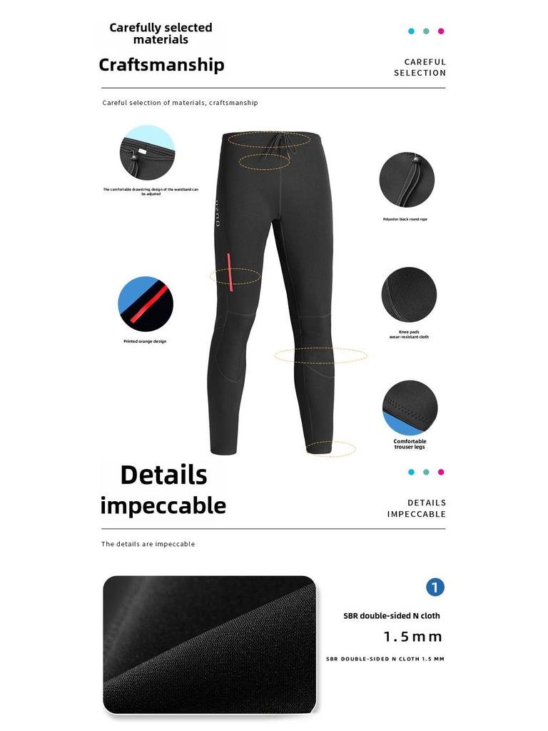 Мужской гидрокостюм с длинным рукавом 1,5 мм - Теплый, защита от холода и солнца, одежда для серфинга