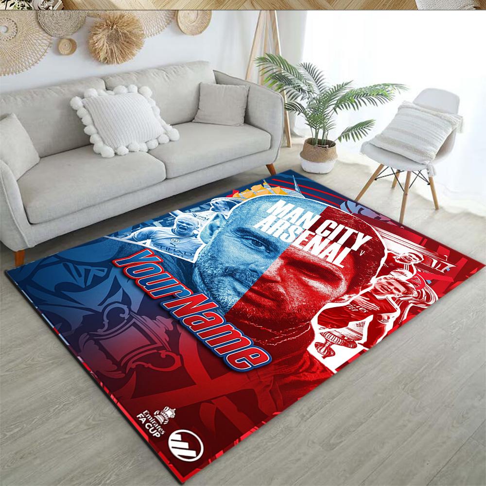 Arsenal Customizable Name Floor Mat Design for Study room Living Rooms Decorate room Dormitory Antislip Carpet Office home decor Gift for Festivals
