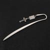 1 Pcs Creative Silver Alloy Cross Pendant Bookmarks Geometric Reading Marking Open Letter Stick Tool Christian Accessories